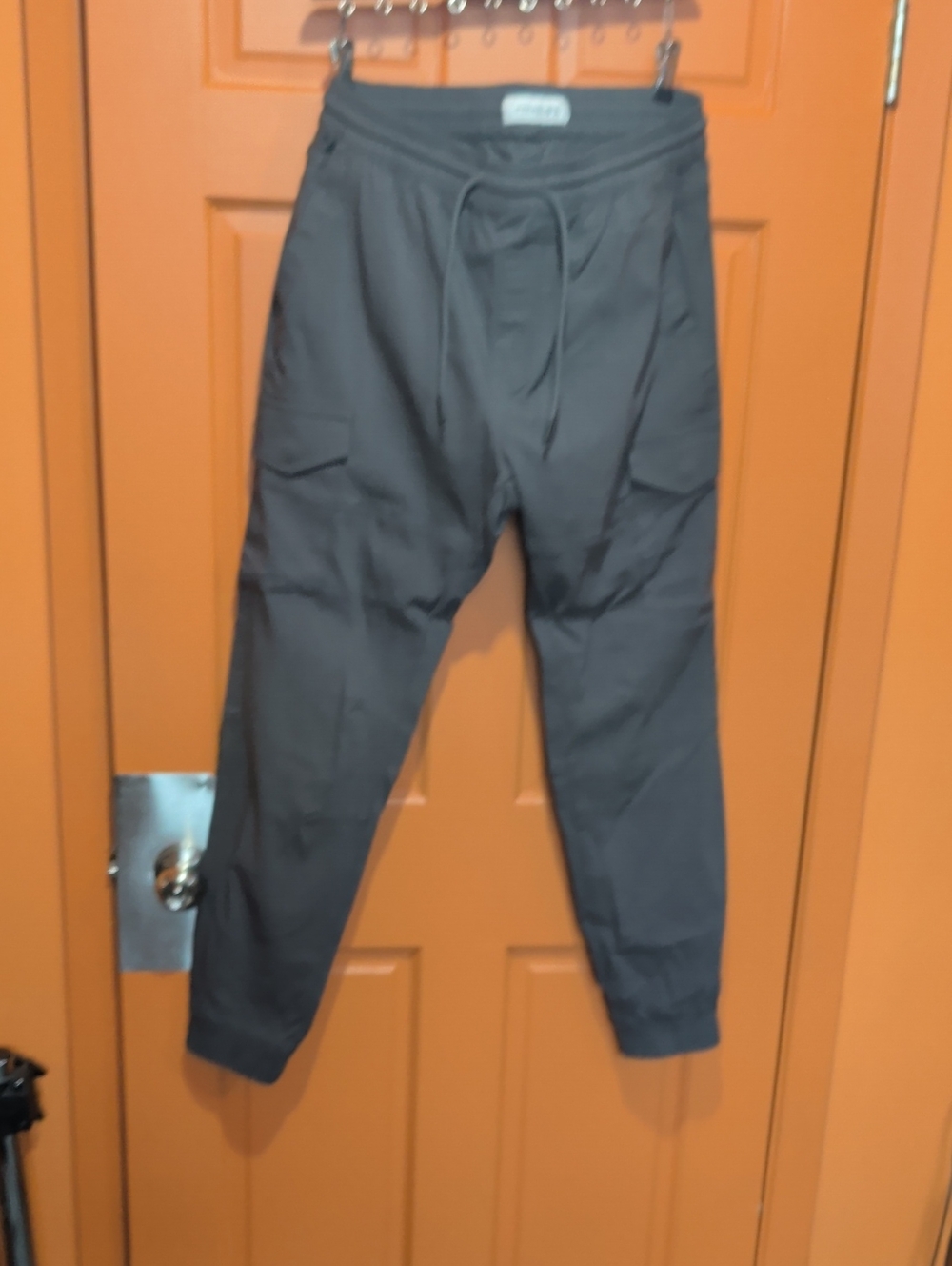 Projek Raw Men's 31x29 Charcoal Gray Jogger Cargo Pants with Drawstring